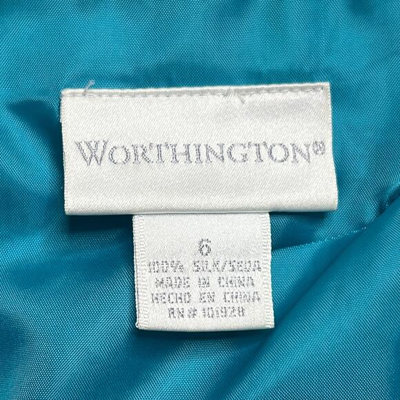 Vintage 90s Worthington Paisley Silk Midi Pencil Skirt Rainbow Embroidered Boho - Picture 4 of 6